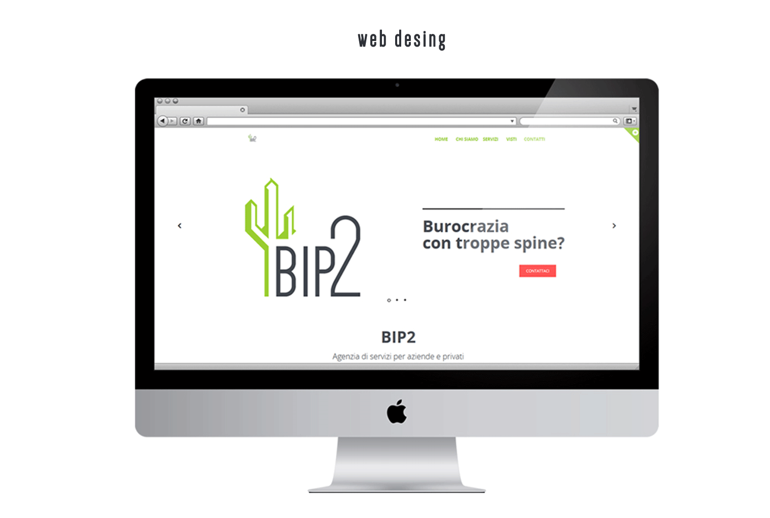 versione monitor del sito web bip2.it